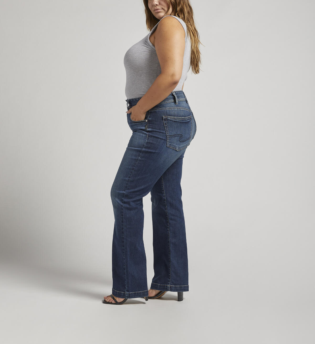Avery High Rise Trouser Leg Jeans Plus Size, , hi-res image number 2