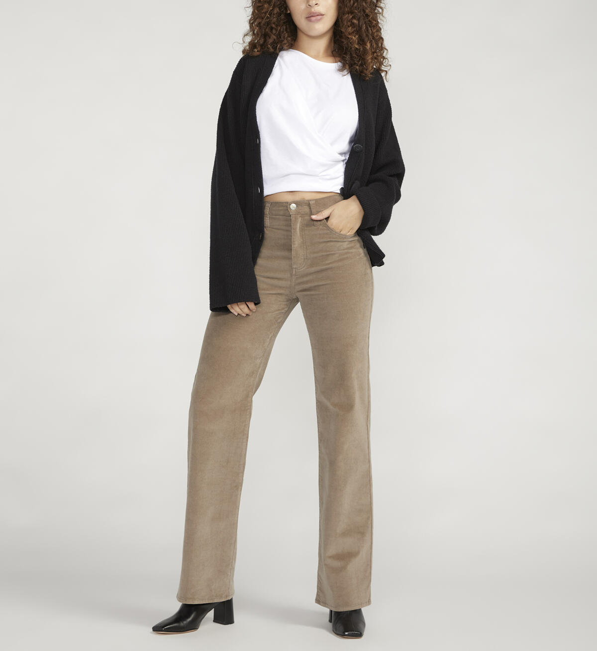 Highly Desirable High Rise Trouser Leg Pants, Mushroom, hi-res image number 0
