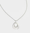 Long Rhinestone Teardrop Necklace, Silver, hi-res image number 1