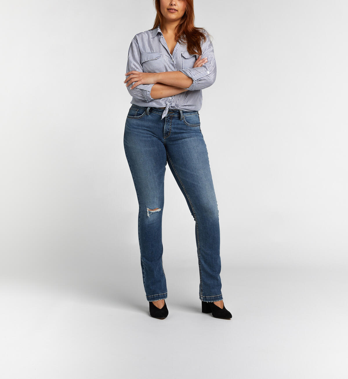 Elyse Slim Boot Mid Dark Wash, , hi-res image number 3