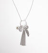 Silver-Tone and Blue Long Tassel Necklace, , hi-res image number 2