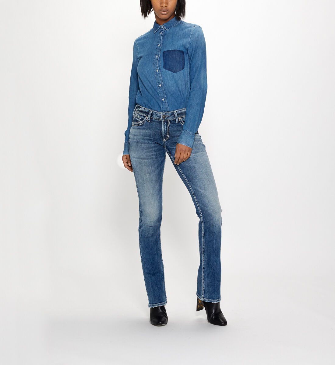 Suki Mid Rise Slim Bootcut Jeans Alt Image 5