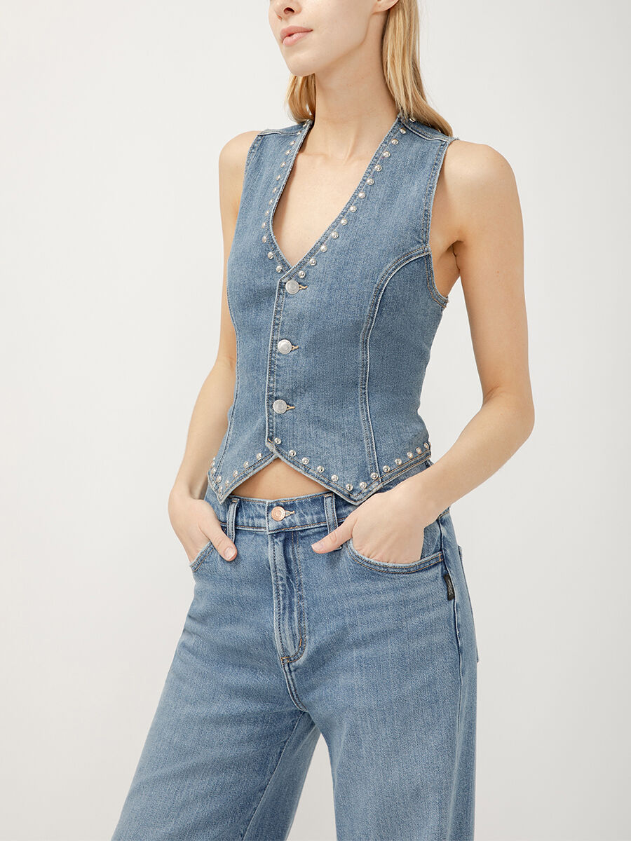未使用 kouse Diamond Grid Denim Vest Dress Diamond Grid Denim Vest Dress – P L U M STORE