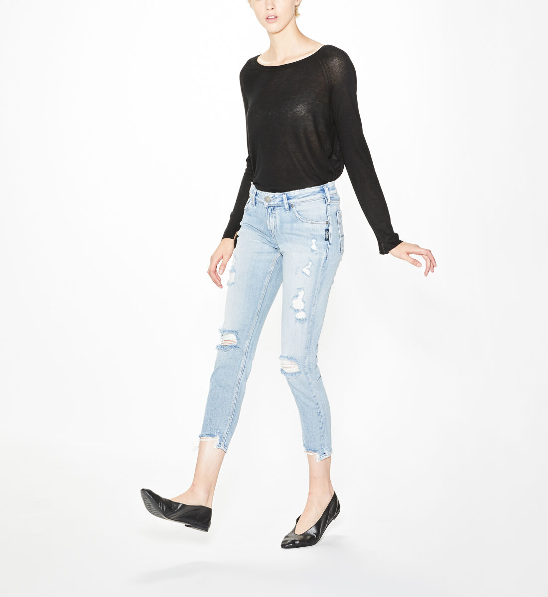 Buy Kenni Mid Rise Light Wash Girlfriend Jean for USD 89.00