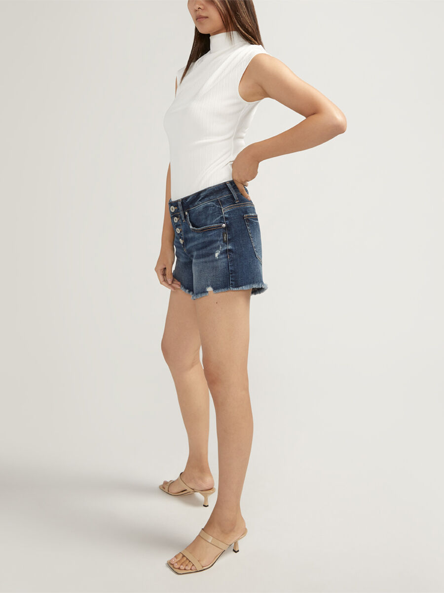 chii  Buy Boyfriend Mid Rise Shorts for USD 24.00 | Silver Jeans