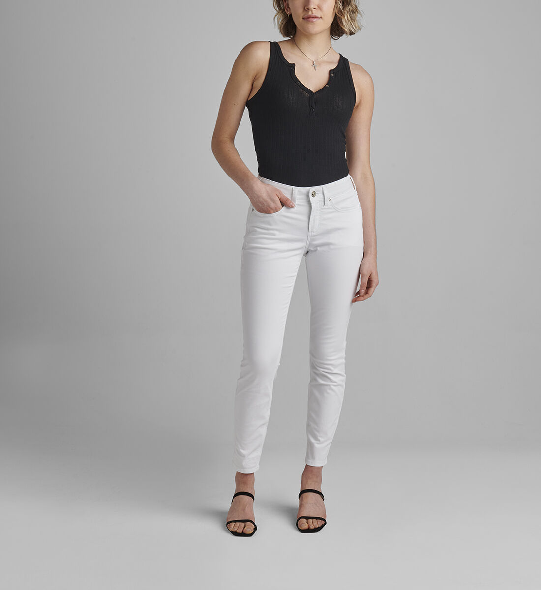 Buy Suki Mid Rise Slim Bootcut Jeans for USD 63.00 | Silver