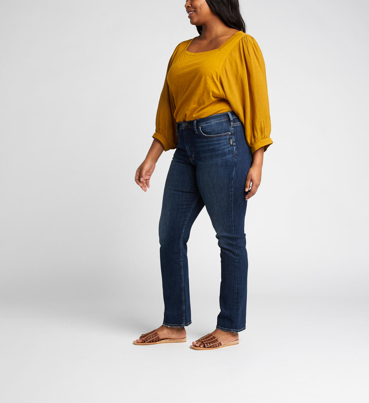 Calley Super-High Rise Curvy Straight Leg Jeans, , hi-res image number 2