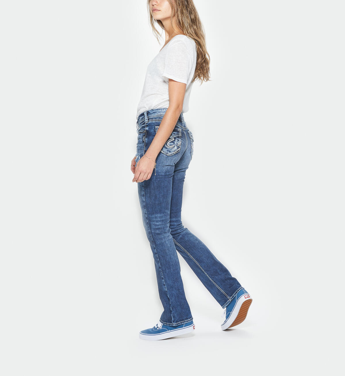Elyse Slim Boot Mid Rise Dark Wash Final Sale, , hi-res image number 2