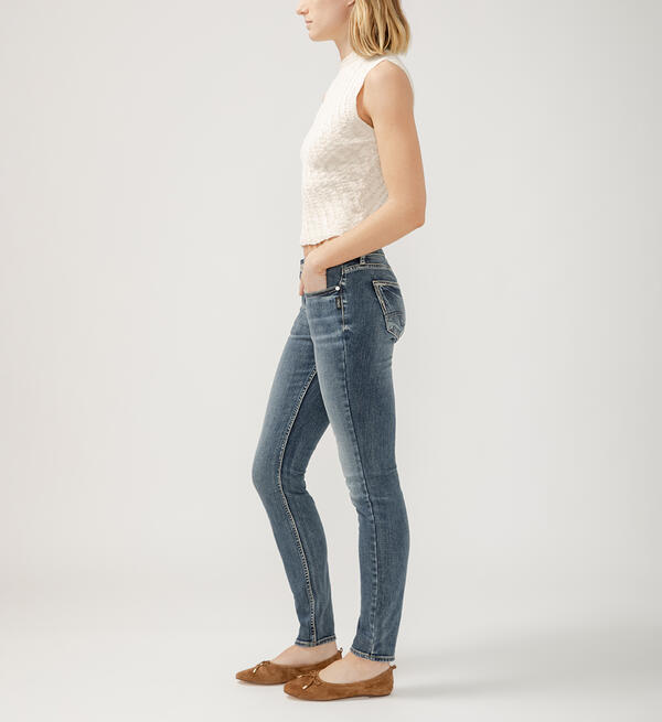 Silver Jeans Suki Mid Rise Skinny Jeans - Denim Dark Wash Met, Taglia 34W X 31L Donna - 3