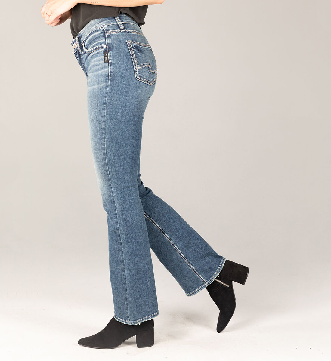 Suki Mid Rise Bootcut Jeans Side