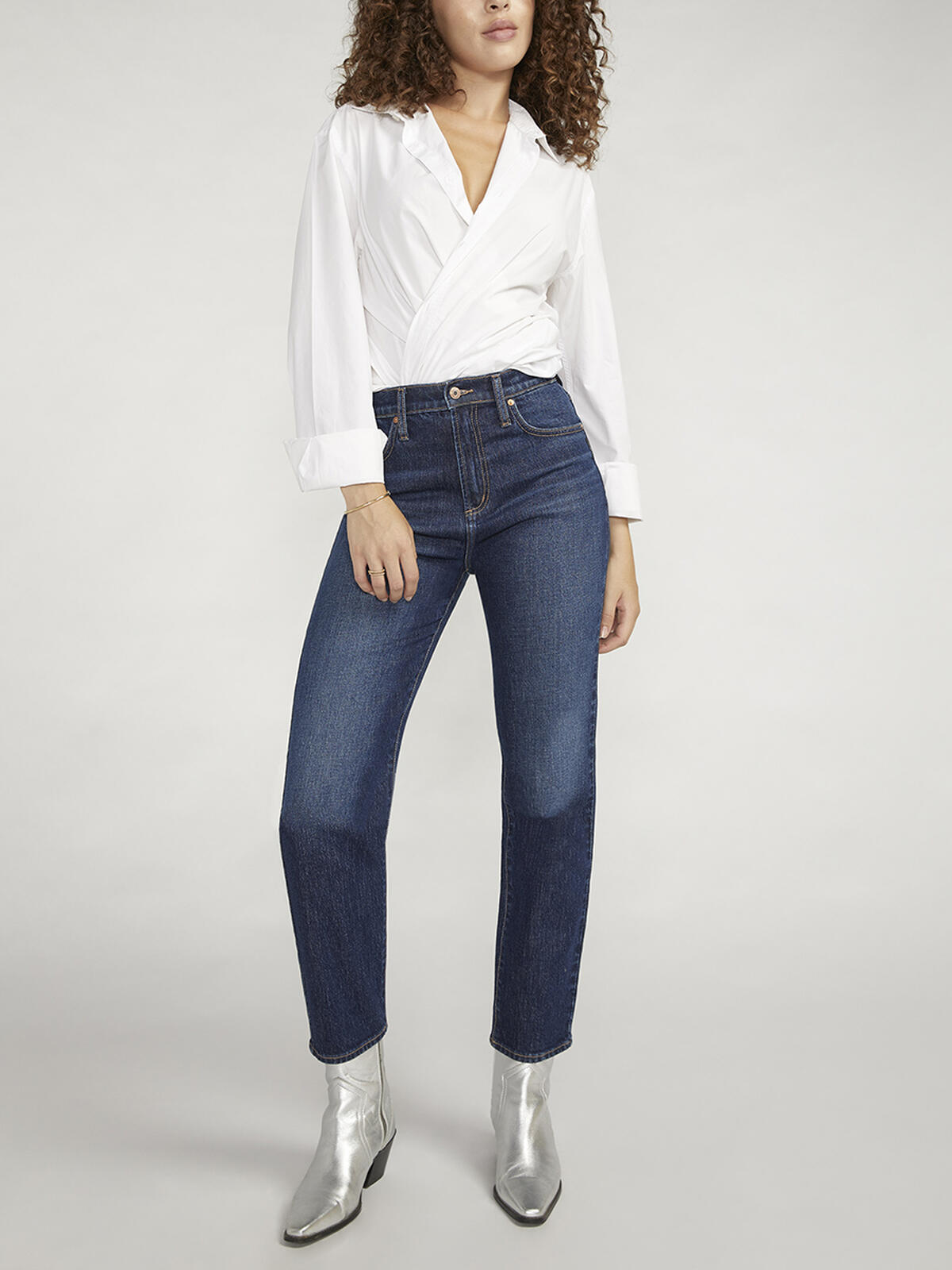 Highly Desirable High Rise Slim Straight Leg Jeans image number 0