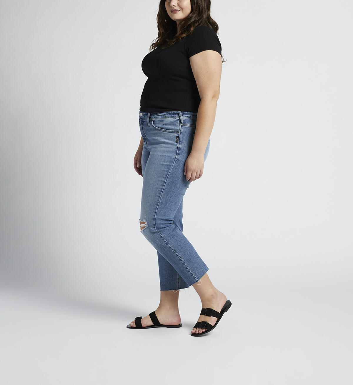Most Wanted Mid Rise Straight Crop Jeans Plus Size, , hi-res image number 2