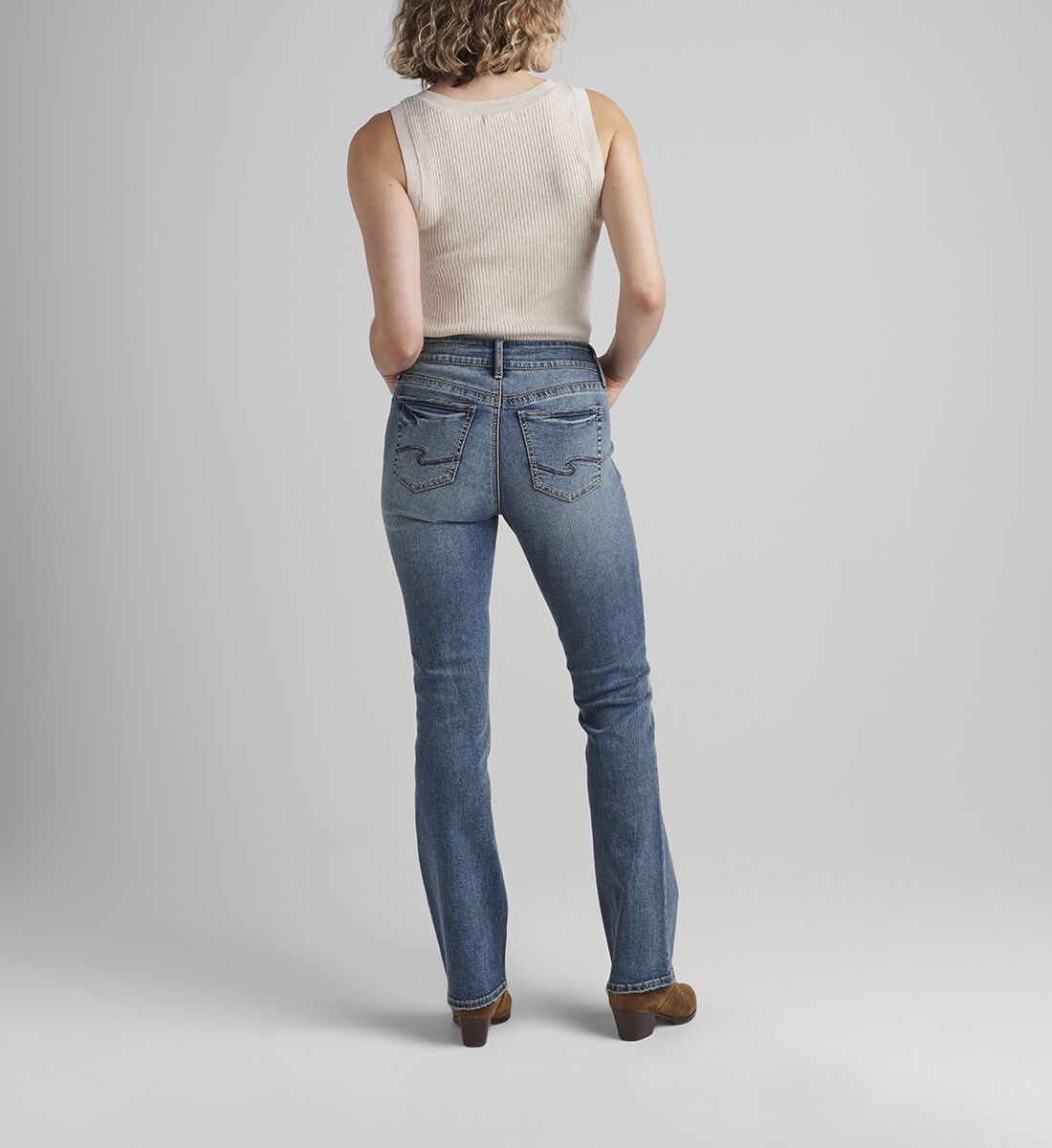 Elyse Mid Rise Slim Bootcut Jeans Back
