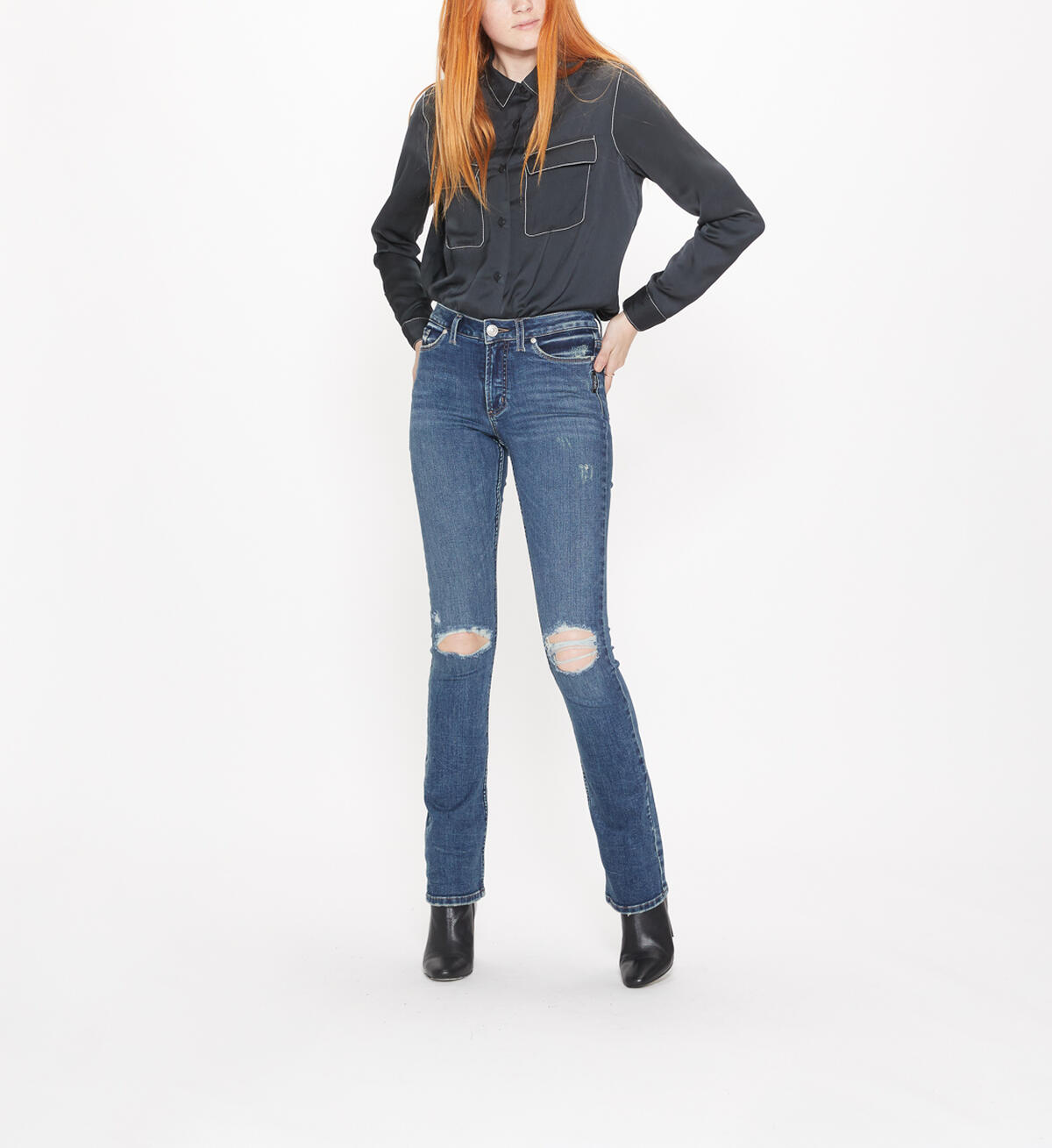 Bleecker Skinny Boot Mid Dark Wash, , hi-res image number 3