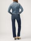 Notched Crop Jean Jacket image number 1