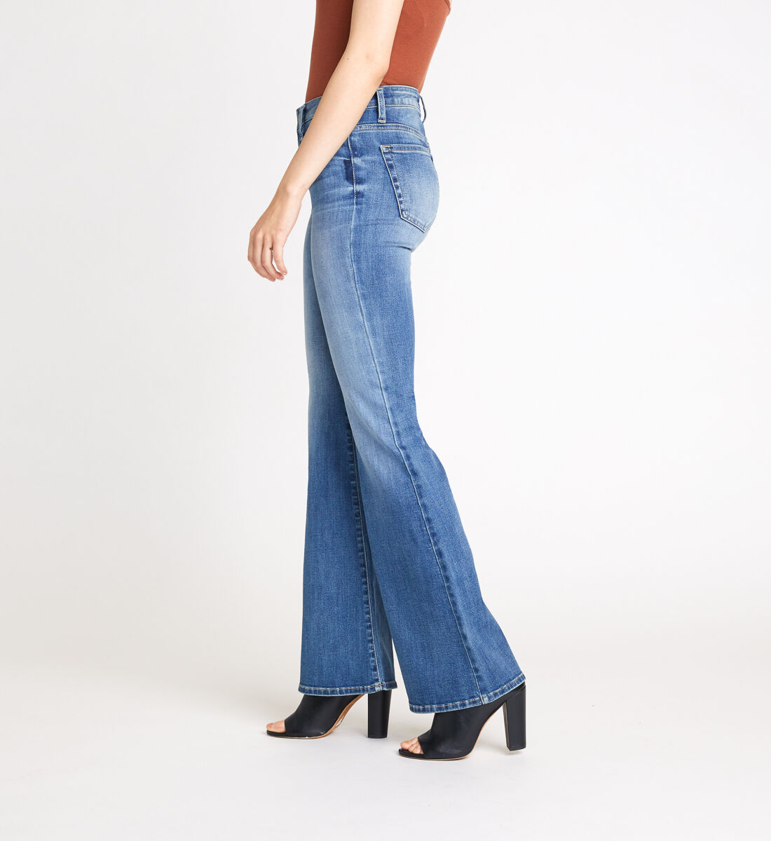 Buy High Note High Rise Flare Leg Jeans for USD 79.00 Silver