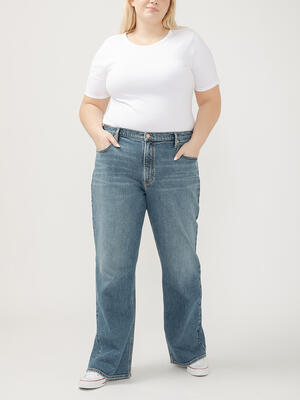 Mid Rise Baggy Bootcut Jeans