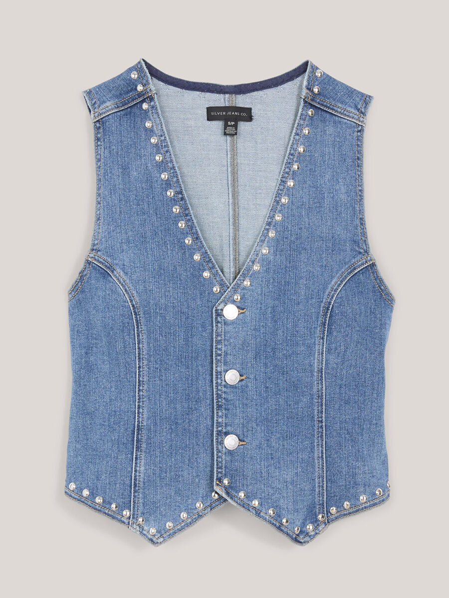 Buy Limited Edition Studded Denim Vest for USD 118.00