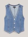 Limited Edition Studded Denim Vest, , hi-res image number 3