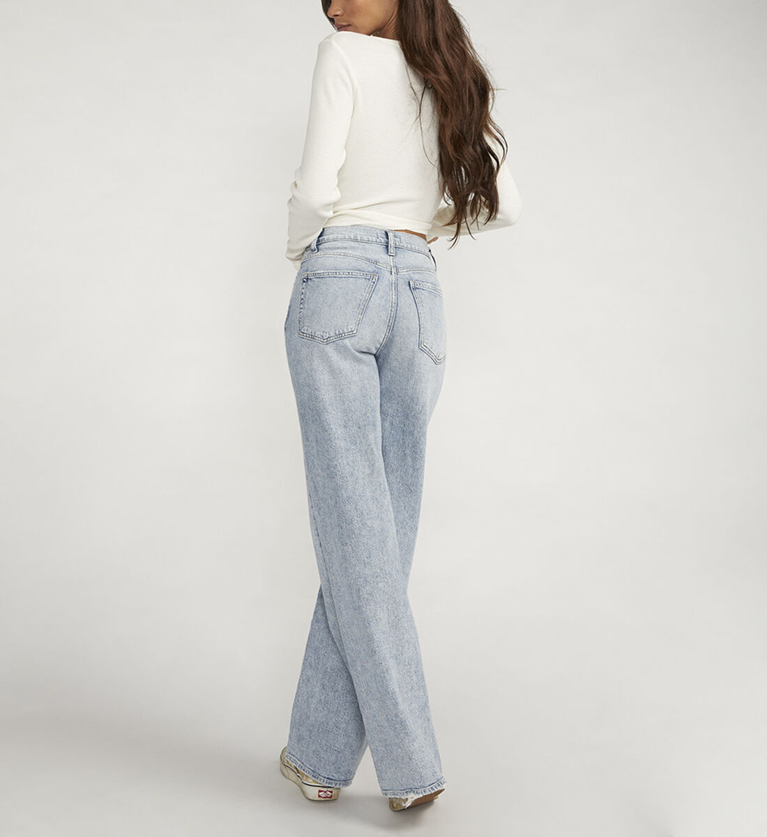 High rise silver best sale jeans