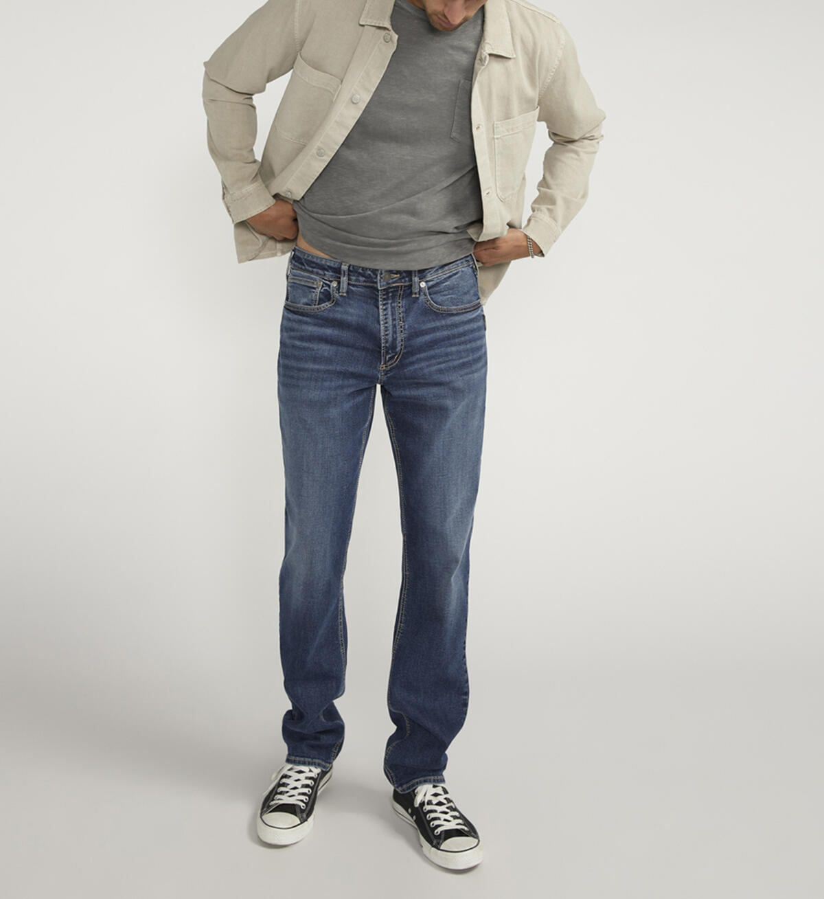 Machray Athletic Fit Straight Leg Jeans, Indigo, hi-res image number 4