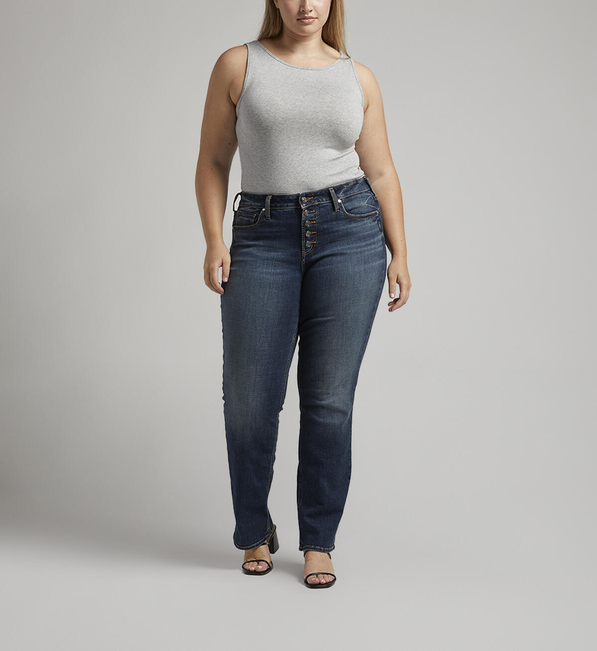 Suki Mid Rise Slim Bootcut Jeans Plus Size, Indigo, hi-res image number 0