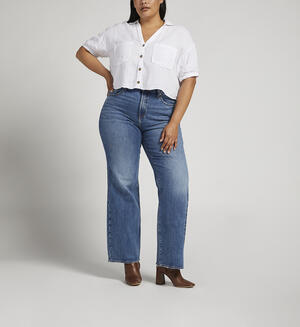 Highly Desirable High Rise Trouser Leg Jeans Plus Size