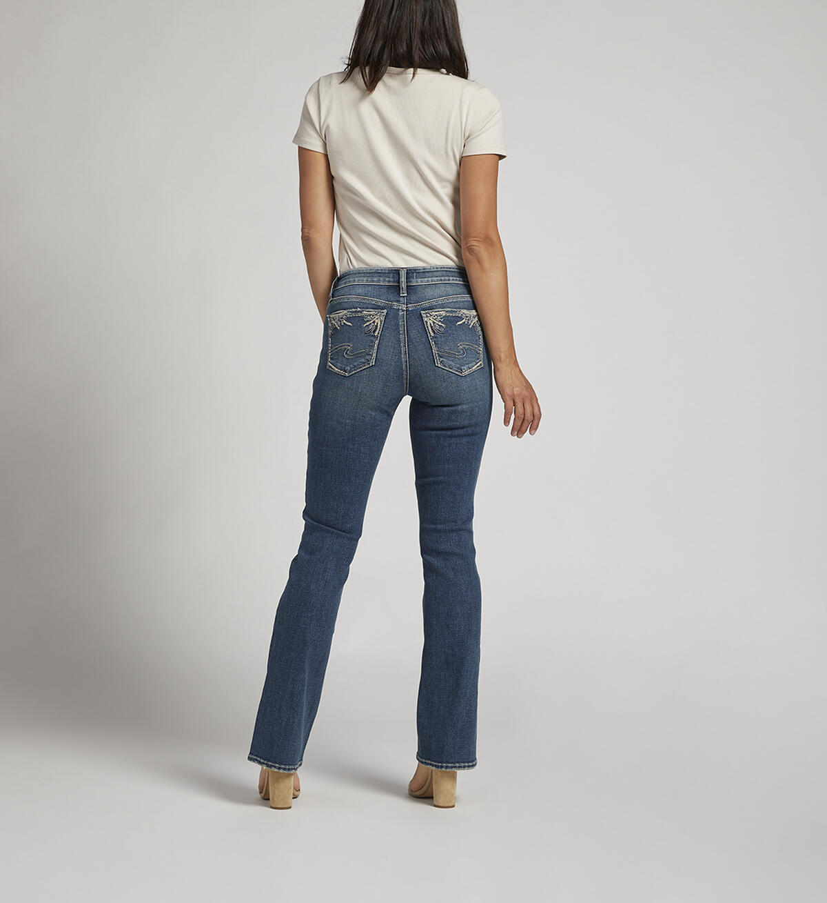 Elyse Mid Rise Slim Bootcut Jeans, Indigo, hi-res image number 1