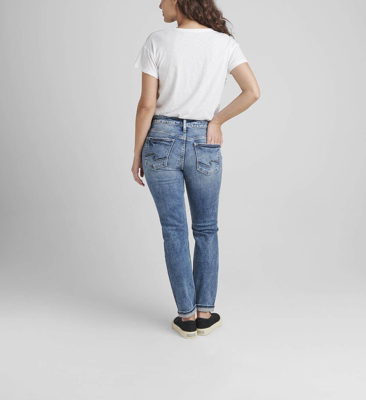 Boyfriend Mid Rise Slim Leg Jeans, , hi-res image number 1