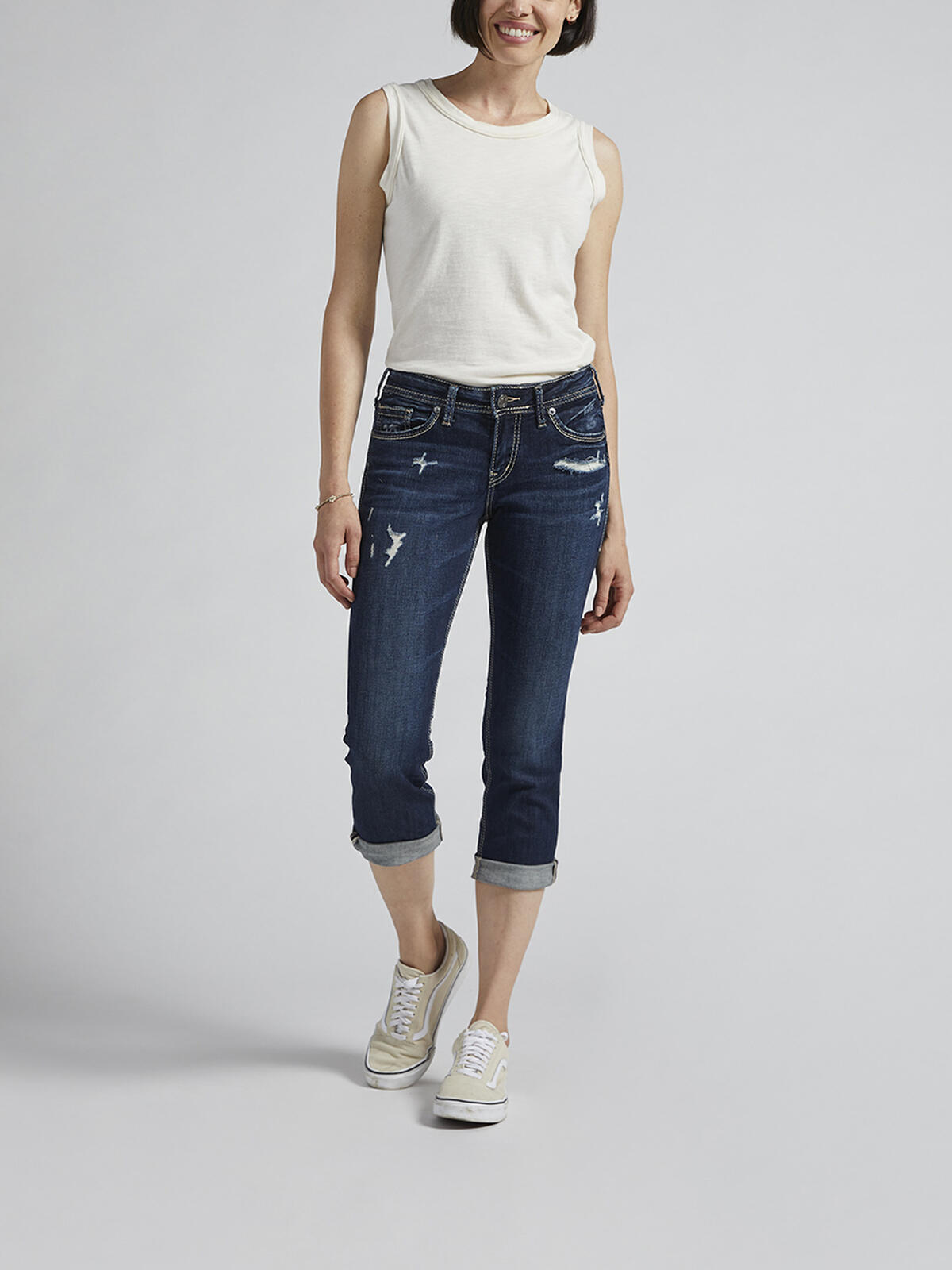 Suki Capri Dark Wash, , hi-res image number 0