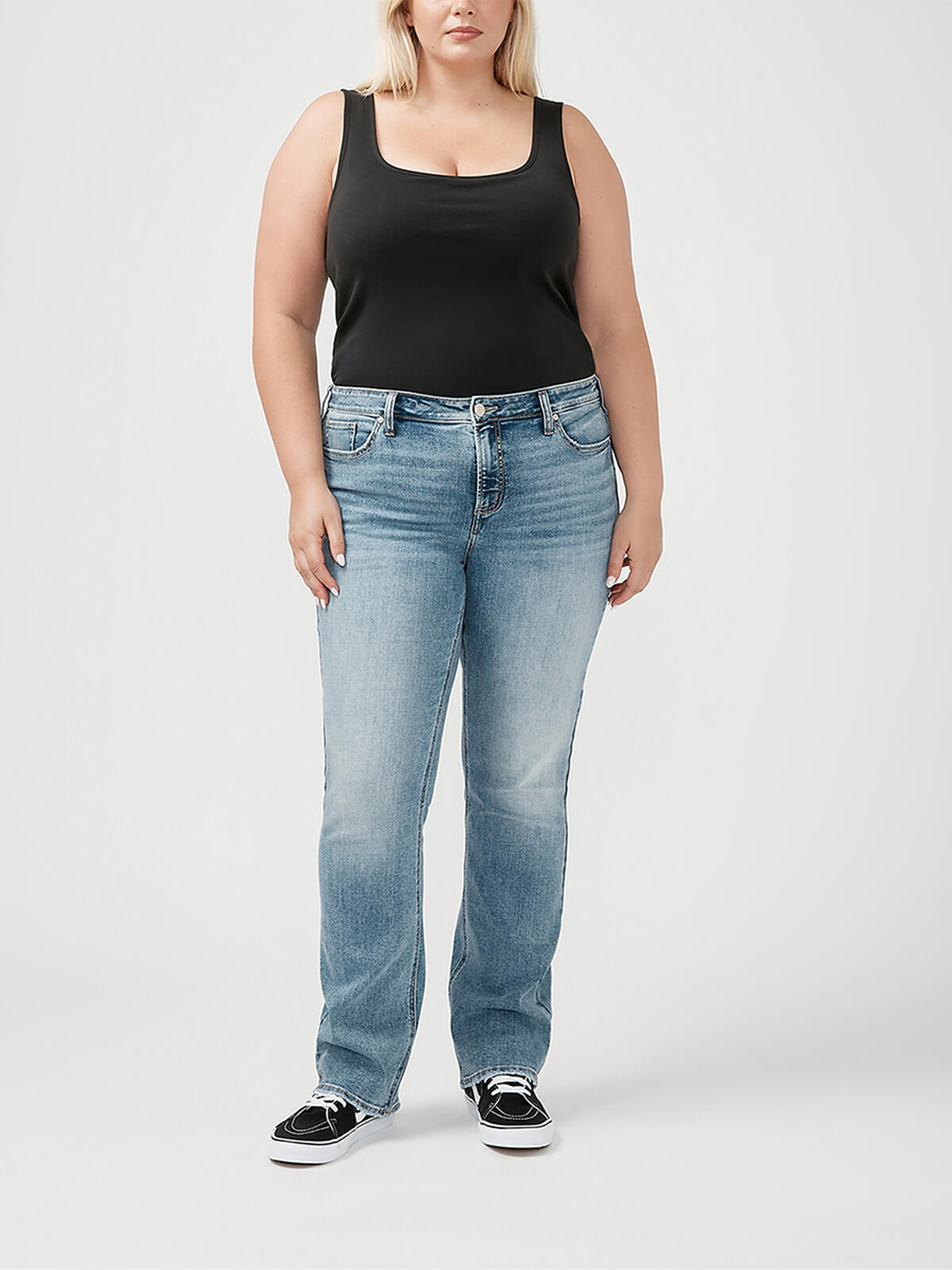 Elyse Mid Rise Slim Bootcut Jeans Plus Size image number 0