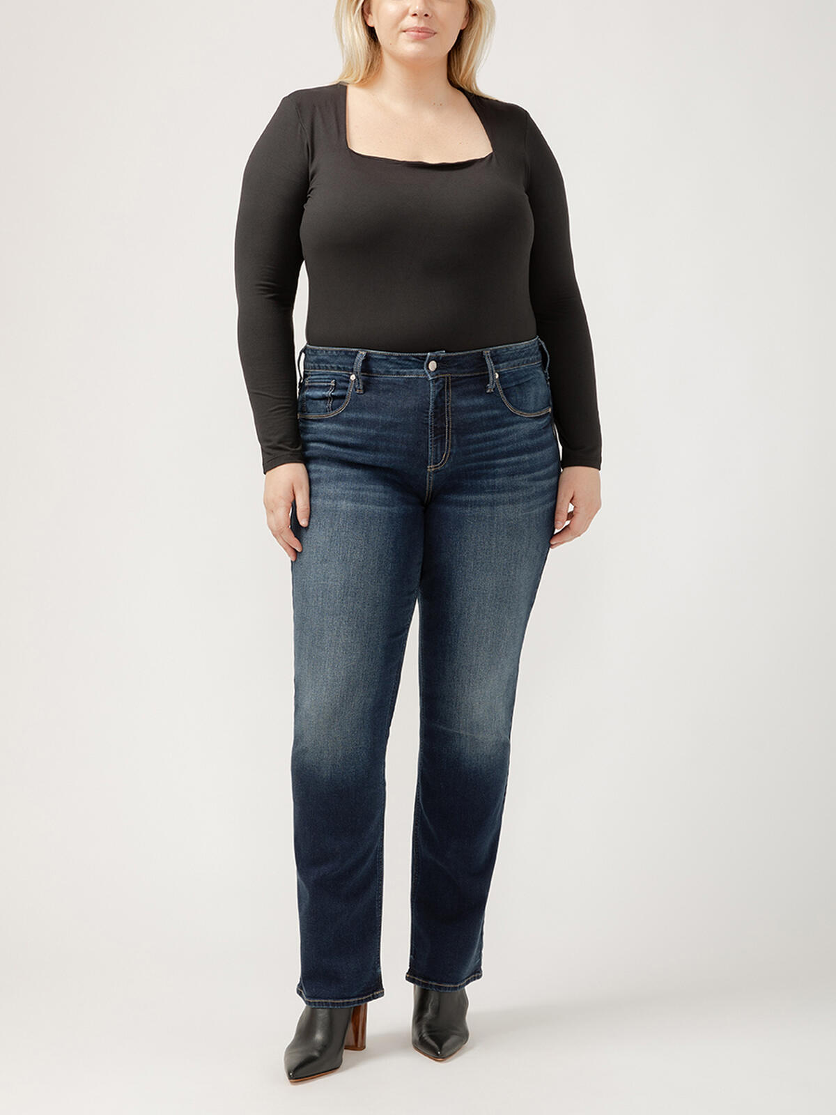 Avery High Rise Slim Bootcut Jeans Plus Size, , hi-res image number 0