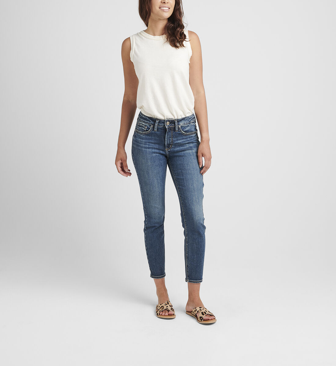 Suki Mid Rise Skinny Crop Jeans Front