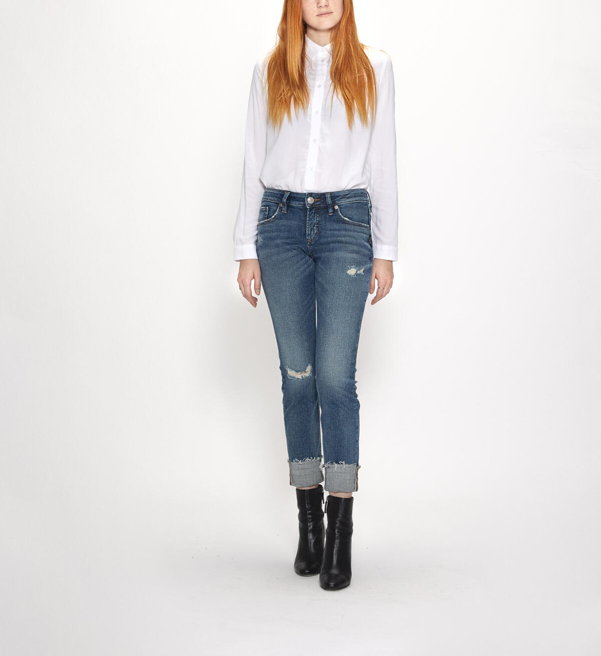 Boyfriend Slim Mid Dark Wash, , hi-res image number 3