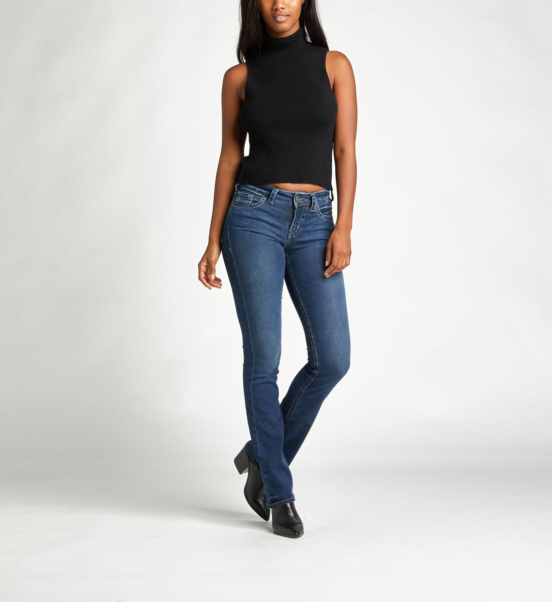 Buy Aiko Mid Rise Slim Bootcut Jeans for USD 20.97 Silver Jeans