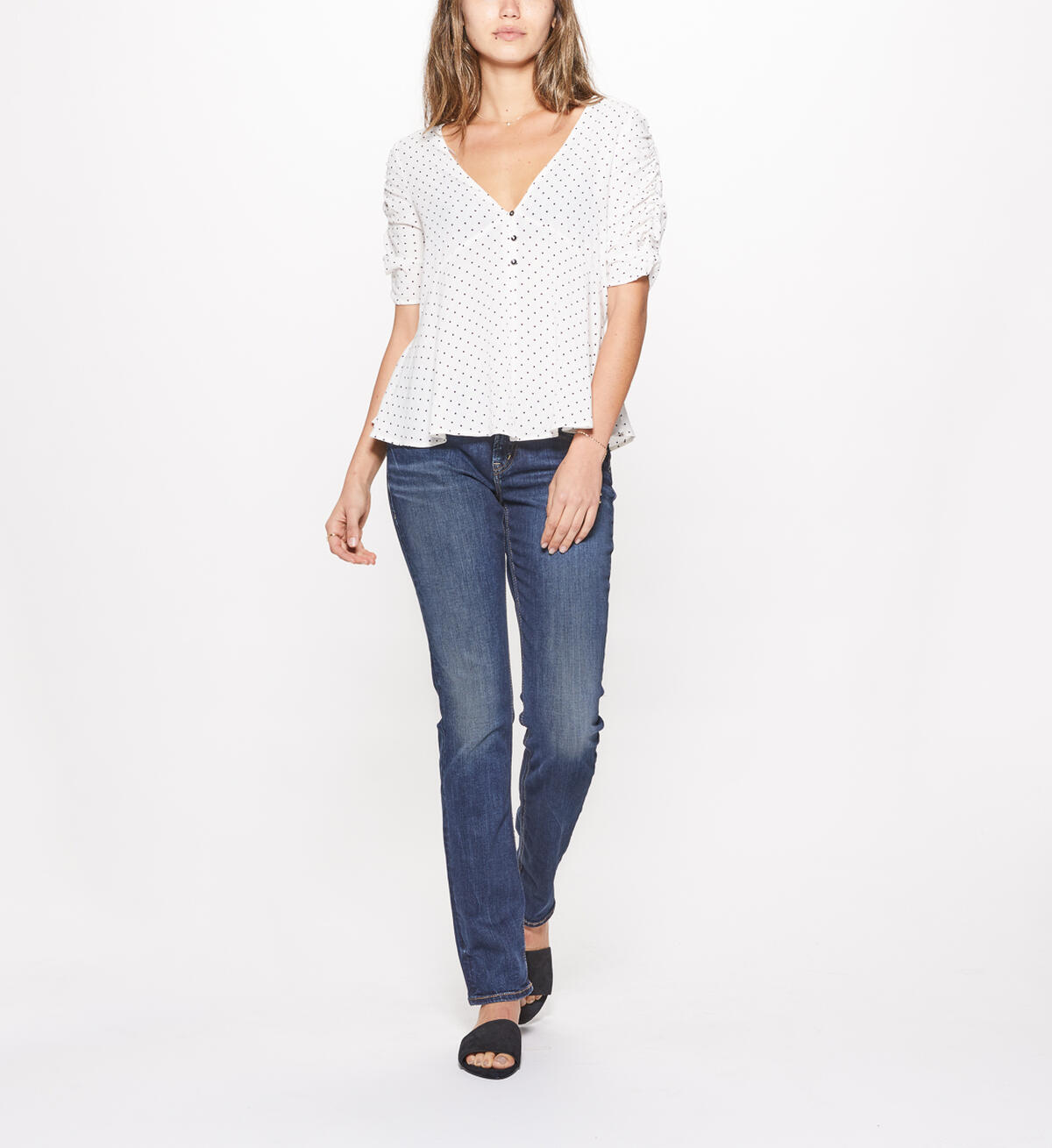 Elyse Straight Mid Rise Dark Wash, , hi-res image number 0