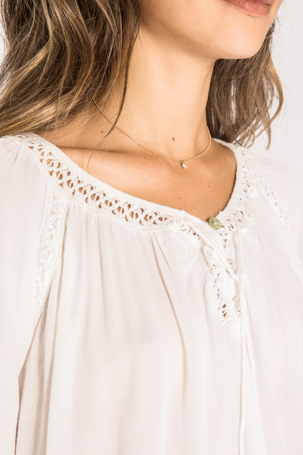 Peasant Shirt W/lace, , hi-res image number 1