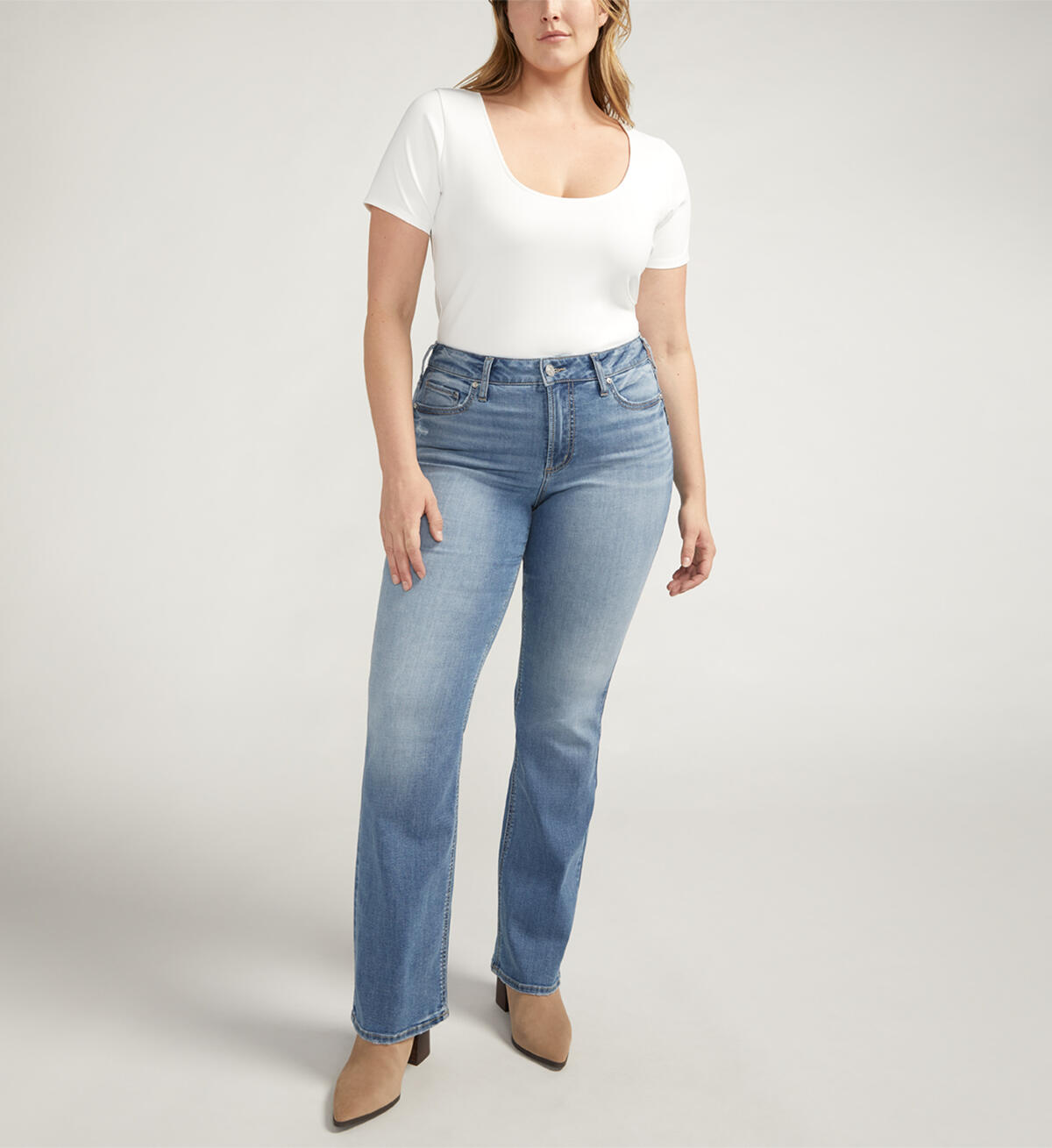 Suki Mid Rise Slim Bootcut Jeans Plus Size, , hi-res image number 0