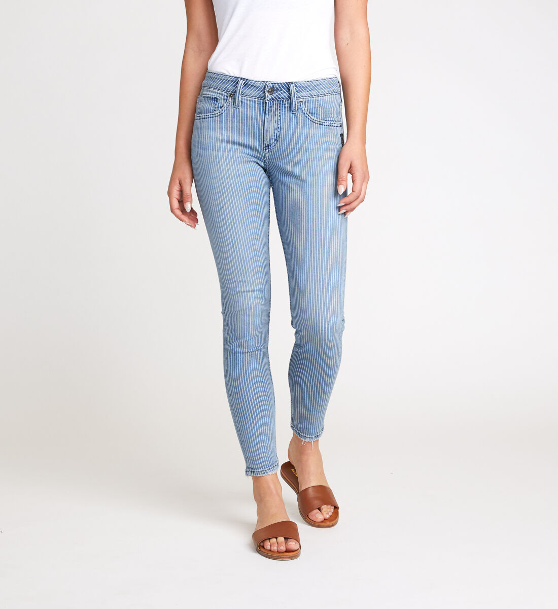 Pinstripe skinny jeans womens online