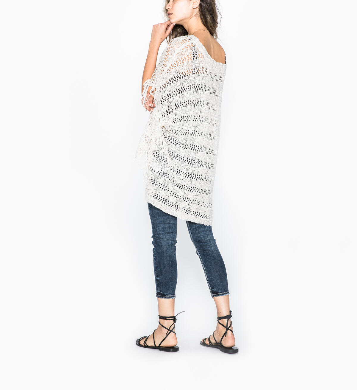 Sierra - Poncho Sweater With Fringe, , hi-res image number 1