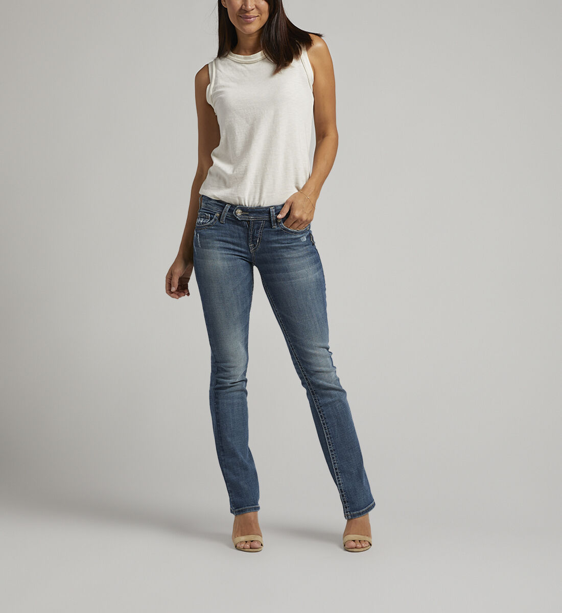 Buy Tuesday Low Rise Slim Bootcut Jeans for USD 98.00 Silver
