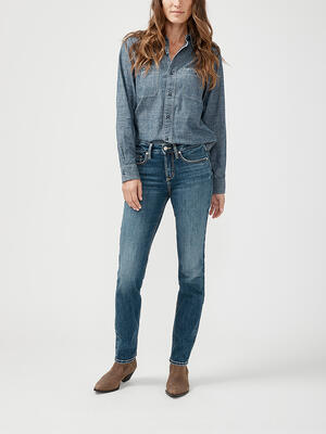 Suki Mid Rise Straight Leg Luxe Stretch Jeans