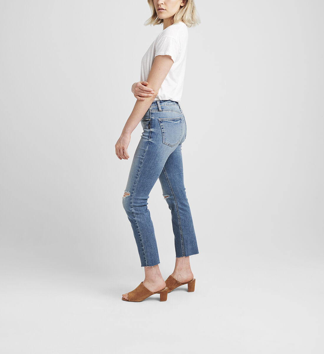 Most Wanted Mid Rise Straight Crop Jeans Side