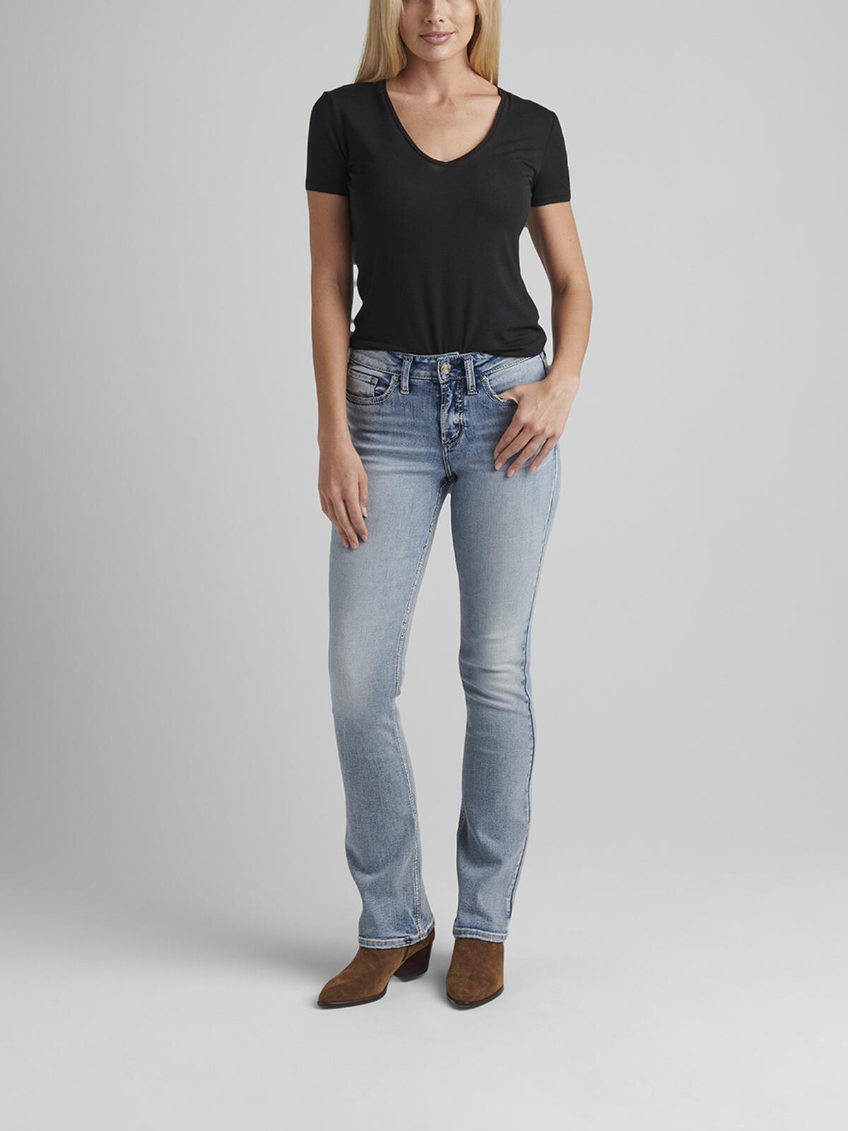 Suki Mid Rise Slim Bootcut Jeans image number 0