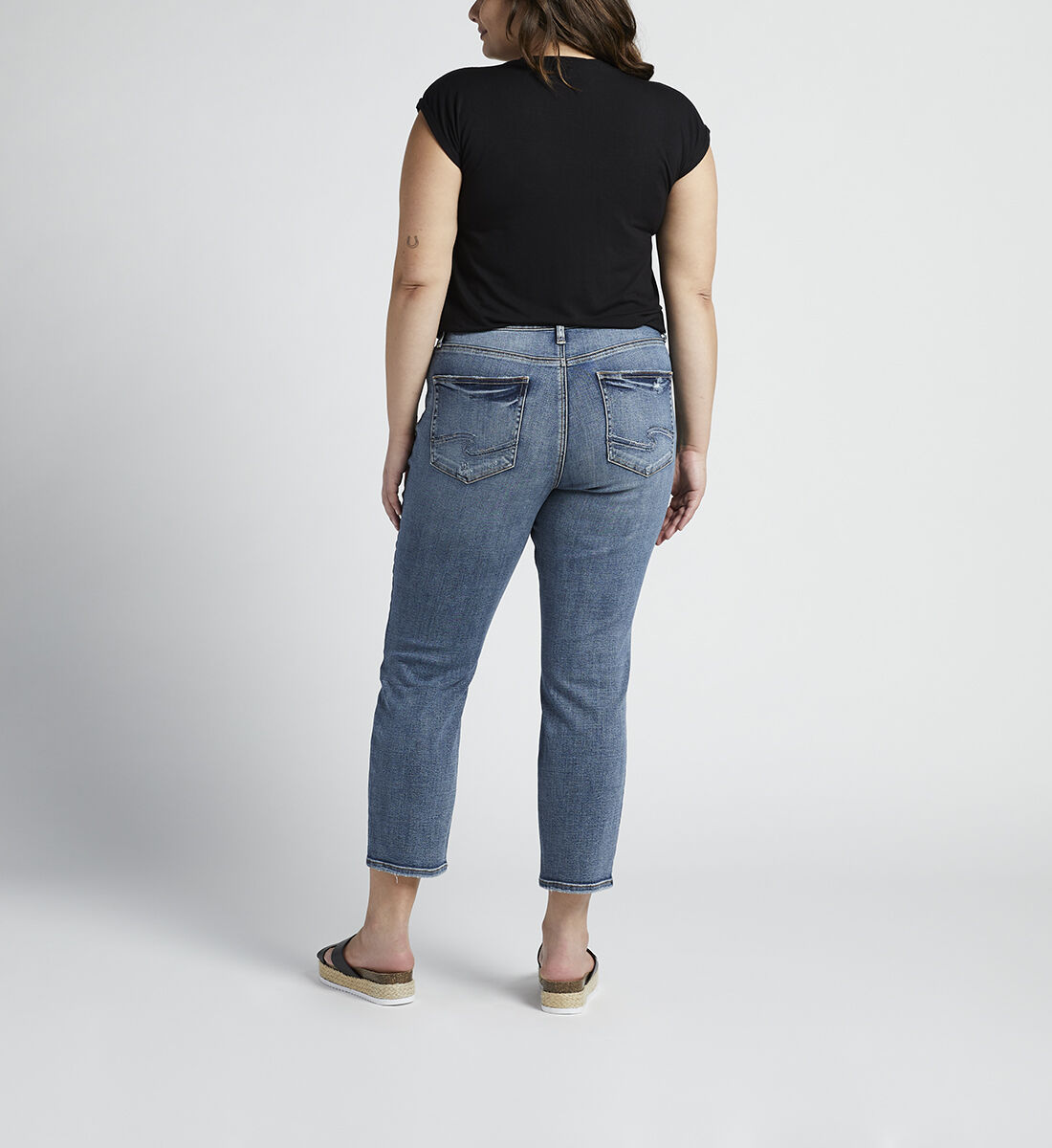 Avery High Rise Straight Crop Jeans Plus Size Back