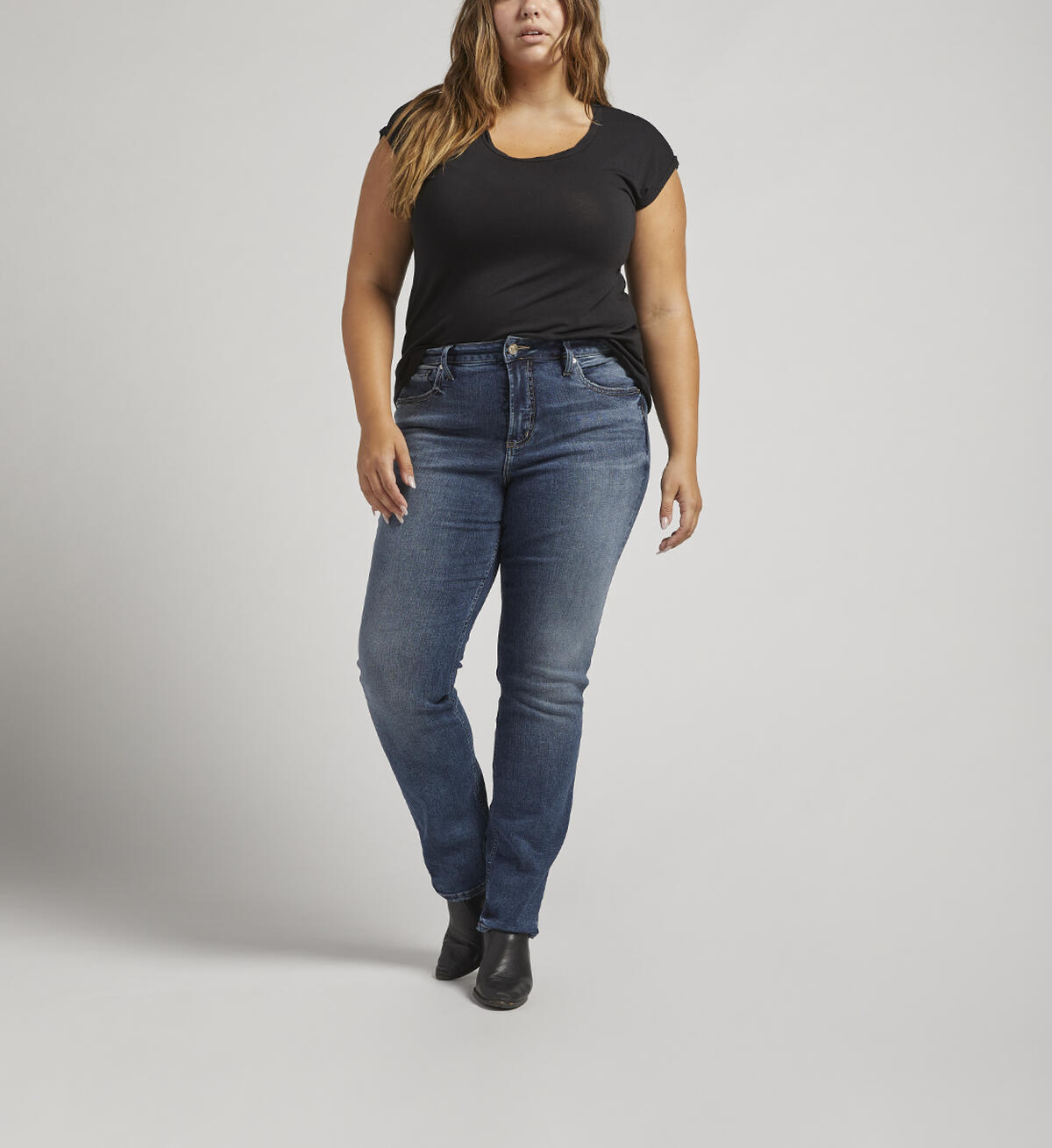 Avery High Rise Straight Leg Jeans Plus Size, , hi-res image number 0