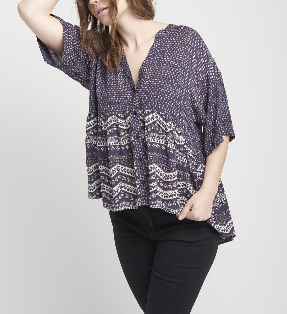 Eden Printed High-Low Blouse Final Sale, , hi-res image number 0