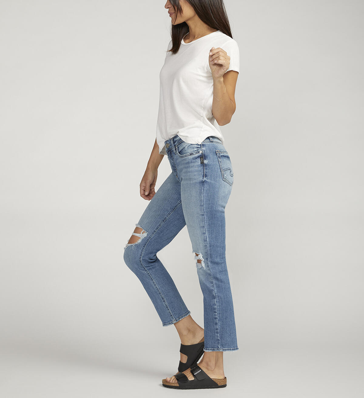 Suki Mid Rise Straight Leg Crop Jeans, Indigo, hi-res image number 2