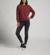 Womens Crewneck Sweatshirt, Burgundy, hi-res image number 0