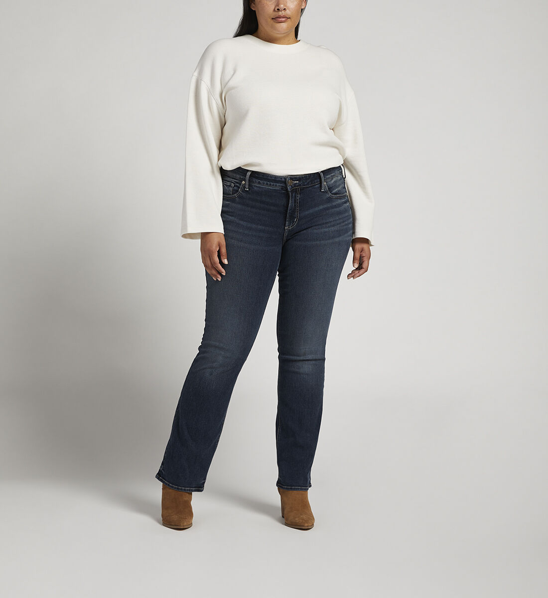 Plus size silver jeans canada top